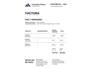 factura por servicios profesionales