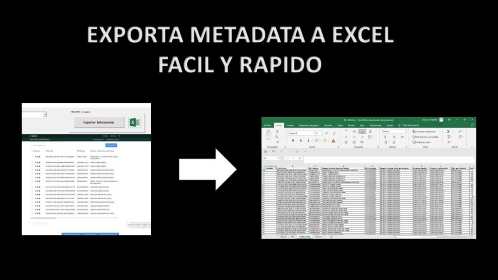 como exportar facturas del sat a excel